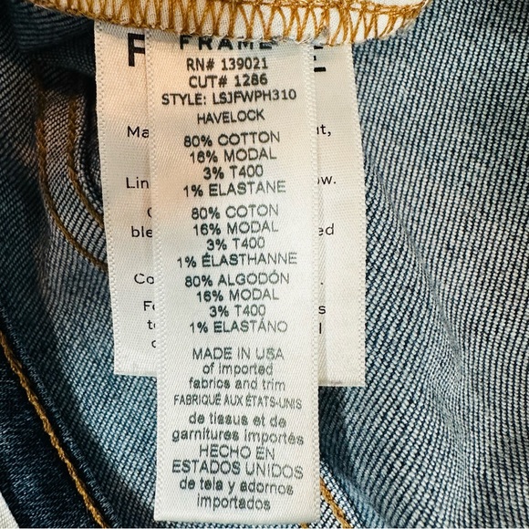 Frame Denim Women's Le Skinny de Jeanne Distressed Blue Jeans Size 28 - Picture 8 of 9